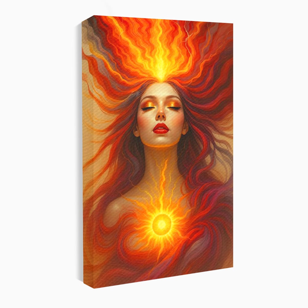 Tablou canvas cu tablou canvas cu zeita focului, fara rama, pe sasiu de lemn